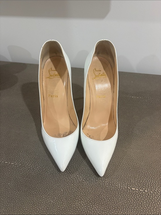 Christian Louboutin Shoes - Christian Louboutin White Patent Pointed-Toe Pumps